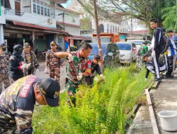 Koramil 1205-01 Gelar Karya Bakti, Warga dan Pelajar Gotong Royong Jaga Kebersihan